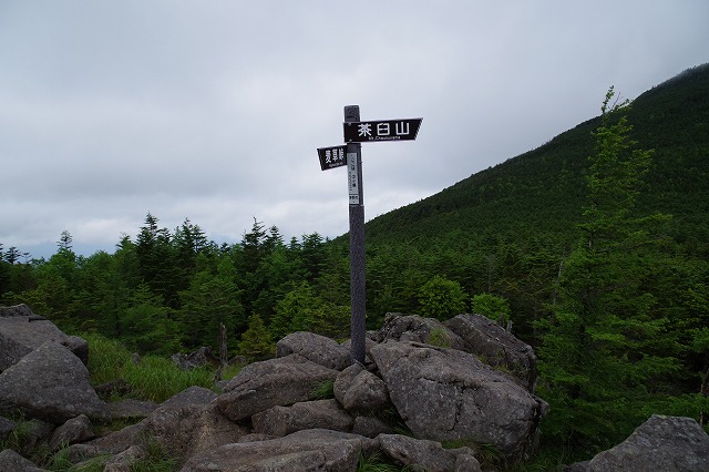 中小場の山頂標識