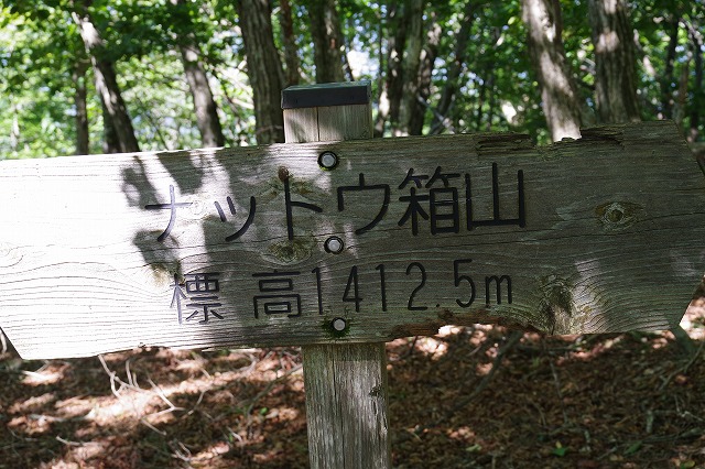 ナットウ箱山の山頂標識